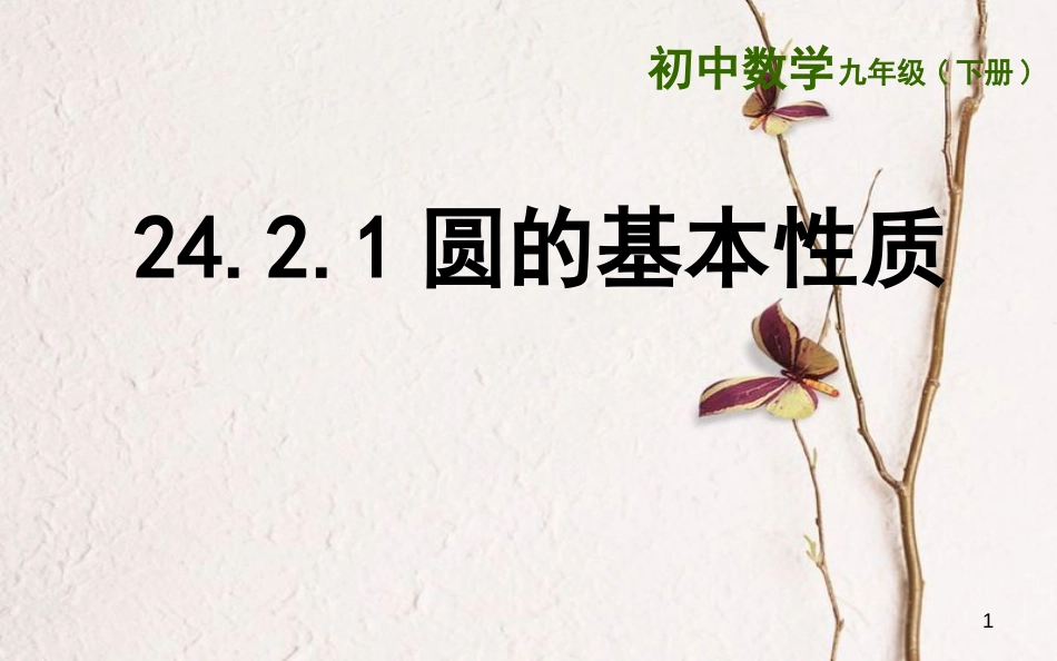 上海市金山区山阳镇九年级数学下册 24.2 圆的基本性质 24.2.1 圆的基本性质课件 （新版）沪科版_第1页