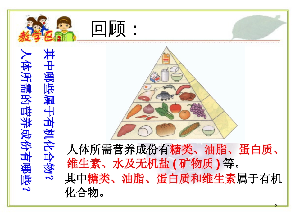 福建省南平市浦城县九年级化学全册 8.2 糖类和油脂课件 （新版）沪教版_第2页