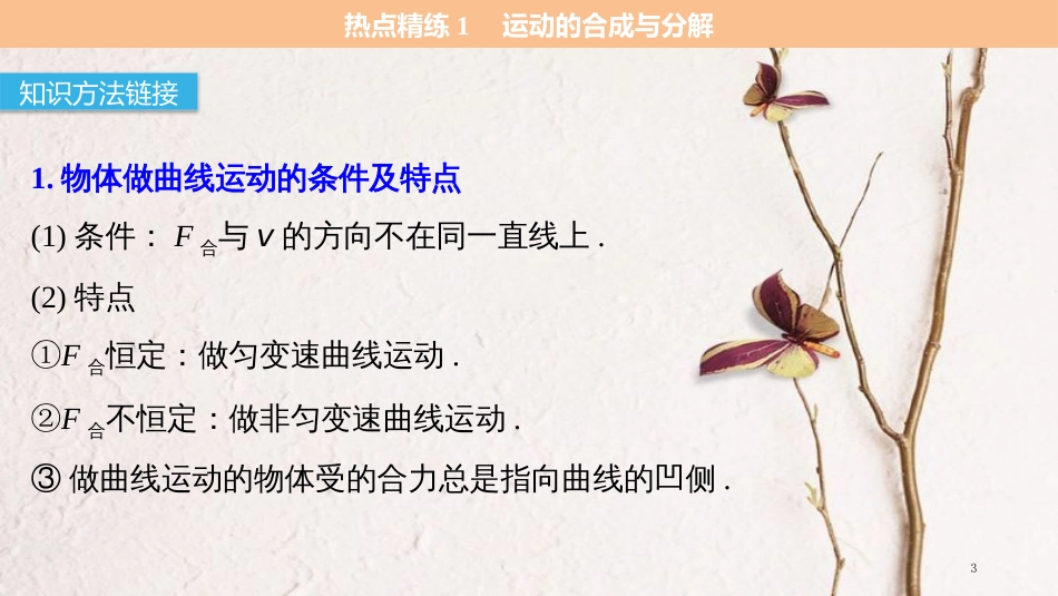 （江苏专用）高考物理总复习 考前三个月 专题一 力与运动 第3讲 曲线运动课件_第3页