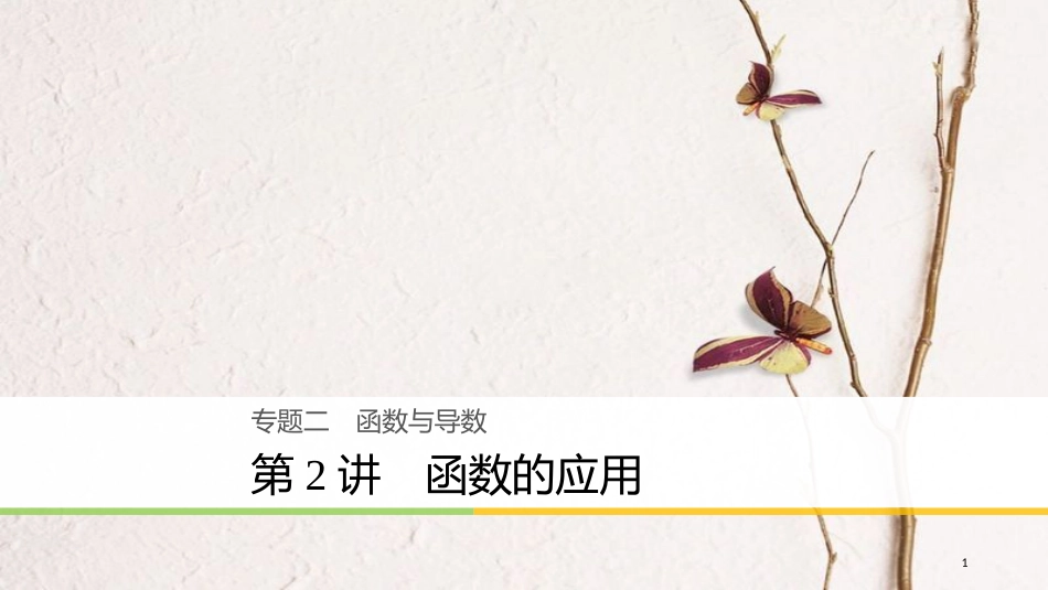 年高考数学二轮复习 专题二 函数与导数 第2讲 函数的应用课件 理_第1页