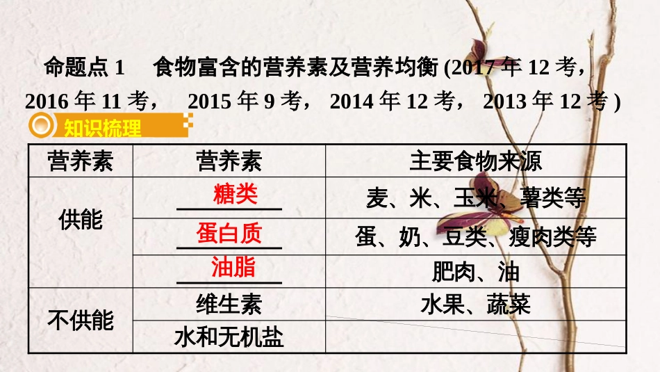 湖南省中考化学 第十二单元 化学与生活课件_第3页