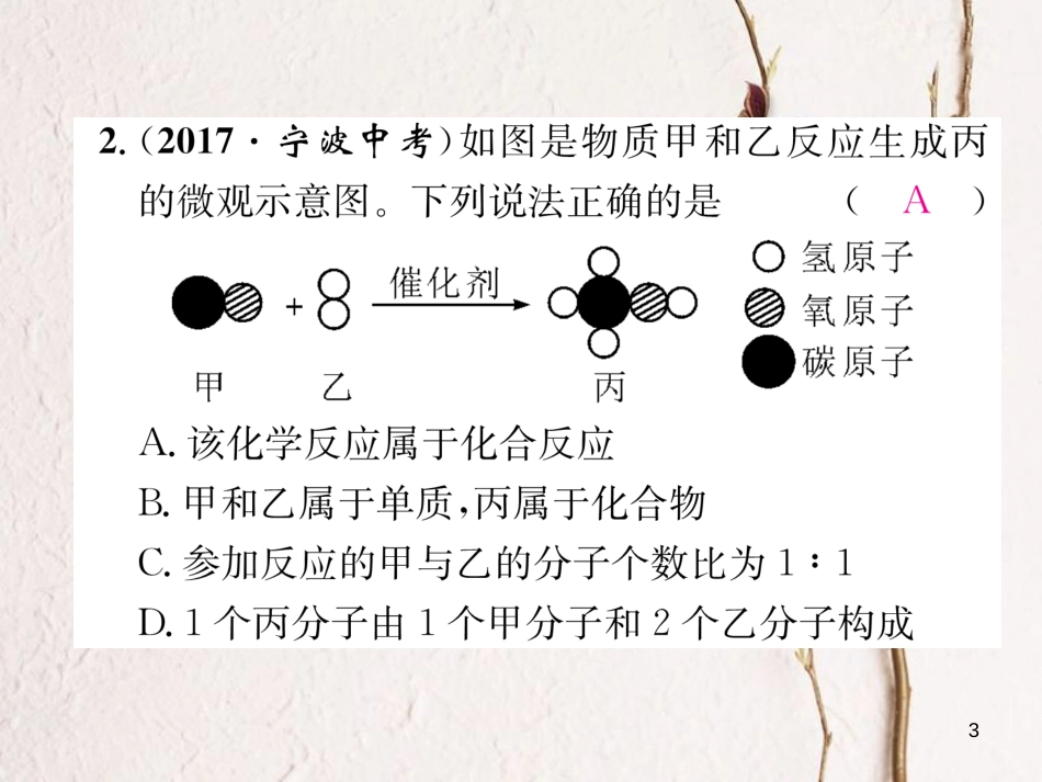 九年级化学上册 第五单元 化学方程式核心考点突破习题课件 （新版）新人教版_第3页