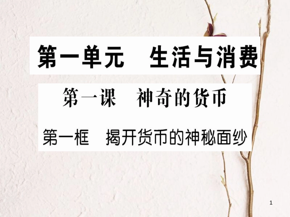 高中政治 第一单元 生活与消费 第一课 神奇的货币 第一框 揭开货币的神秘面纱课件 新人教版必修1_第1页