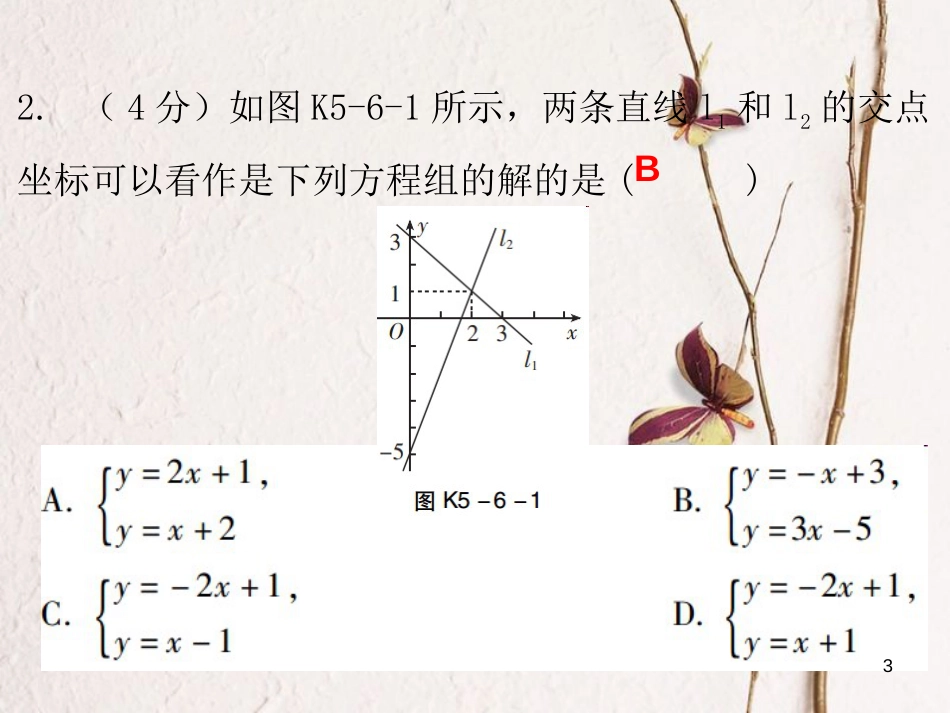 八年级数学上册 第五章 二元一次方程组 6 二元一次方程与一次函数（课堂十分钟）课件 （新版）北师大版_第3页