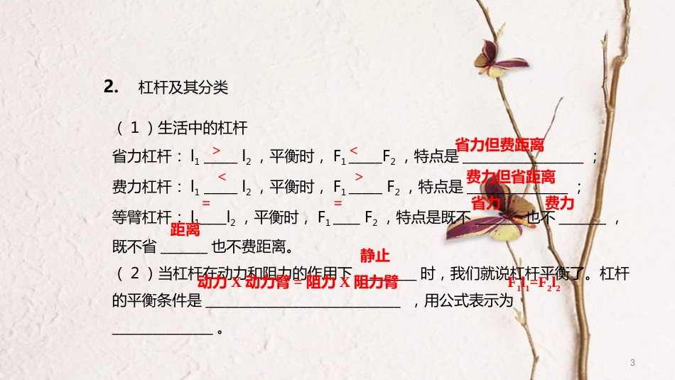 中考物理一轮复习 专题突破14 简单机械之杠杆、滑轮课件 新人教版_第3页