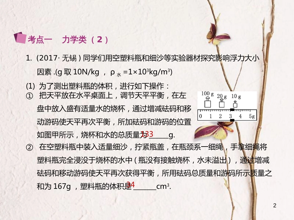 江苏省大丰市中考物理专题六探究型实验题（二）复习课件_第2页