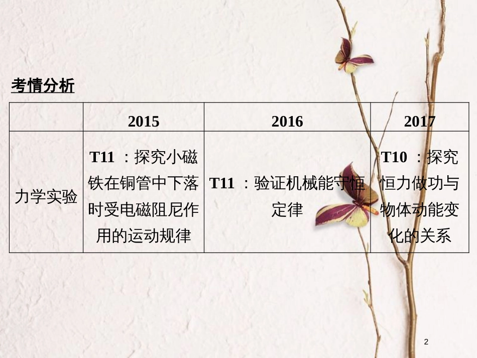 江苏省版高考物理二轮复习 专题八 力学实验课件_第2页