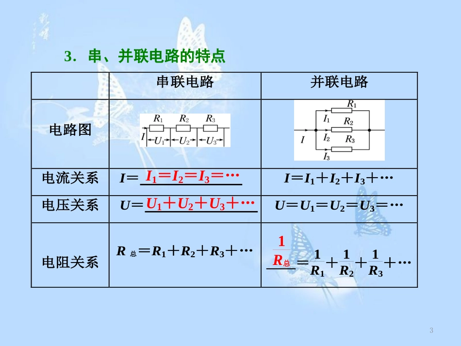 高中物理 第二章 直流电路 第3节 电阻的串联、并联及其应用课件 教科版选修3-1_第3页