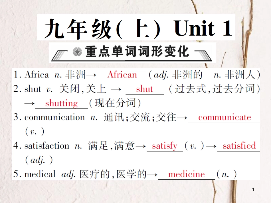 中考英语总复习 九上 Unit 1课件 仁爱版_第1页