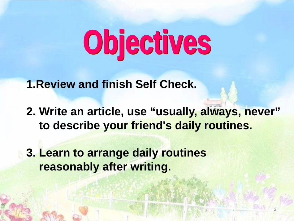 广东省河源市江东新区七年级英语下册 Unit 2 What time do you go to school Period 5课件 （新版）人教新目标版_第2页