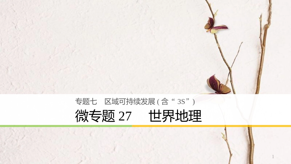 浙江省高考地理二轮复习7区域可持续发展（含“3S”）微专题27世界地理课件_第1页