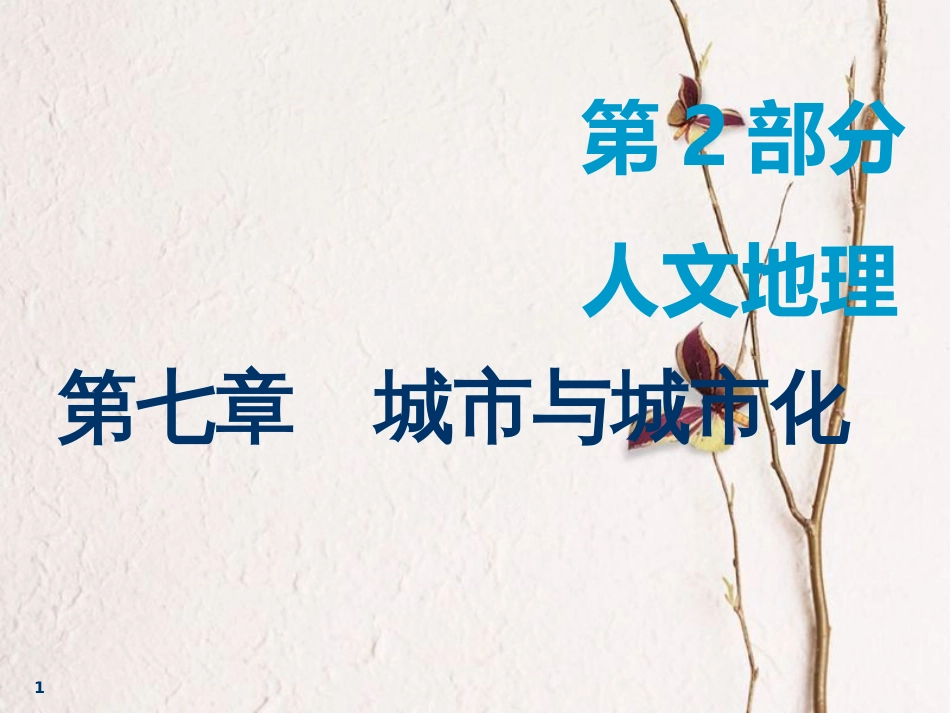 2019届高考地理一轮复习 第七章 城市与城市化 第一讲 城市内部空间结构和不同等级城市的服务功能课件_第1页
