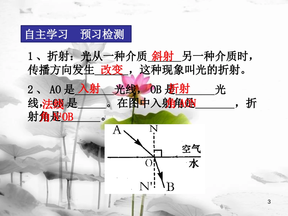 年八年级物理上册 第四章 第4节 光的折射课件 （新版）新人教版_第3页