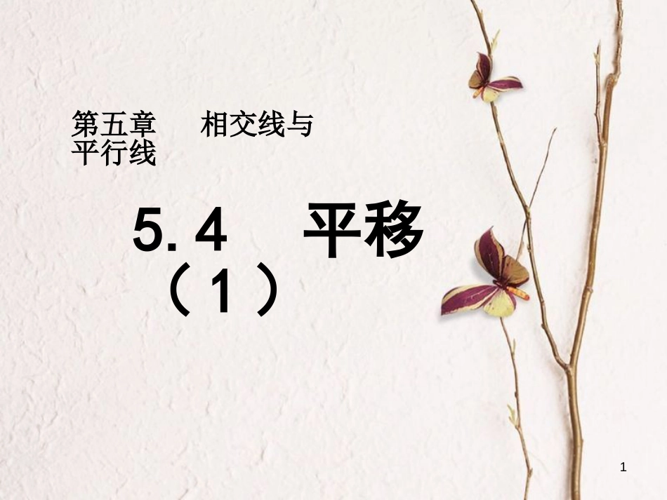 山东省诸城市桃林镇七年级数学下册 第5章 相交线与平行线 5.4 平移（1）课件 （新版）新人教版_第1页