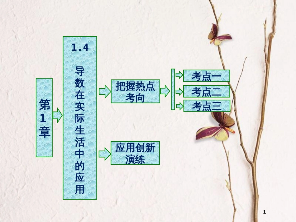 高中数学 第一章 导数及其应用 1.4 导数在实际生活中的应用 导数在实际生活中的应用课件 苏教版选修2-2_第1页