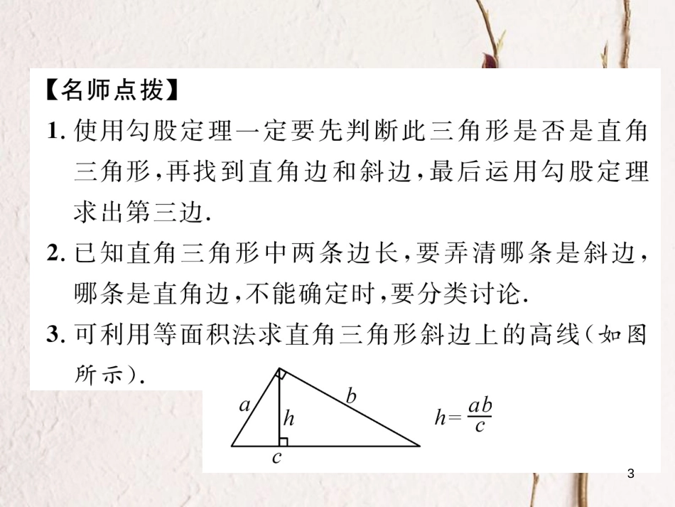 （成都专版）八年级数学上册 1.1 探索勾股定理（1）习题课件 （新版）北师大版_第3页