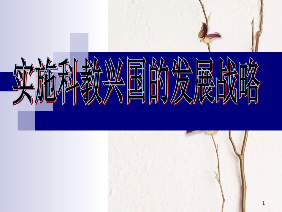 江西省九年级政治全册 第二单元 了解祖国 爱我中华 第四课 了解基本国策与发展战略 第4框《实施科教兴国战略》课件 新人教版_第1页