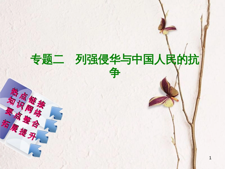 福建省中考历史复习 第二部分 专题突破篇 专题二 列强侵华与中国人民的抗争课件_第1页