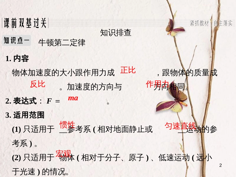 2019版高考物理总复习 第三章 牛顿运动定律 基础课2 牛顿第二定律 两类动力学问题课件_第2页