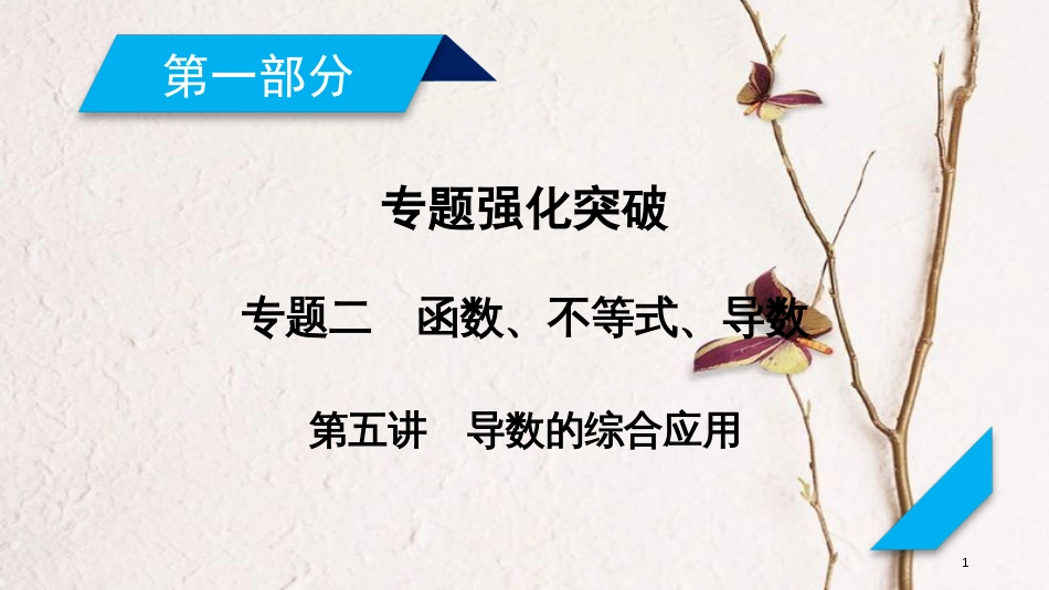 年高考数学二轮复习 专题2 函数、不等式、导数 第5讲 导数的综合应用课件_第1页