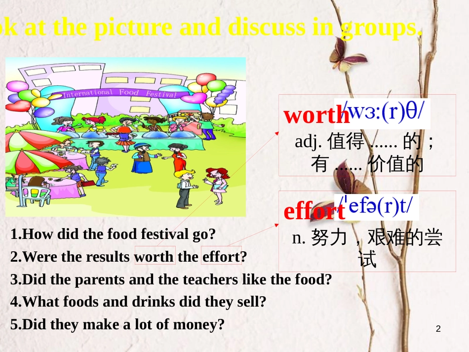 广东省清远市佛冈县龙山镇八年级英语下册 Unit 7 Food festival Topic 3 I Cooked the Most Successfully Section C课件 （新版）仁爱版_第2页