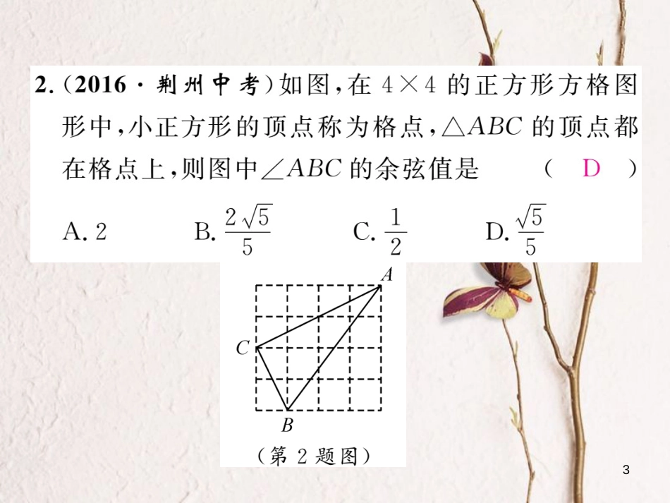 九年级数学下册 专题4 锐角三角函数作业课件 （新版）湘教版_第3页