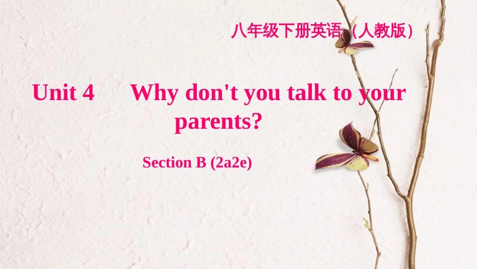 八年级英语下册 Unit 4 Why don't you talk to your parents Section B(2a-2e)习题课件 （新版）人教新目标版_第1页