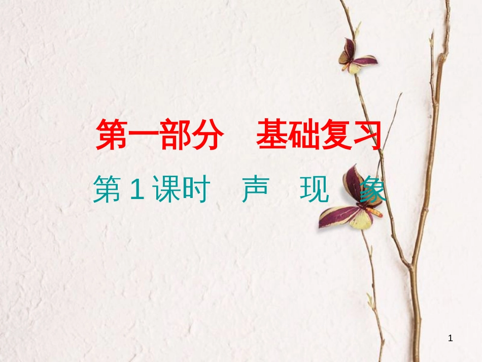广东省中考物理总复习 第一部分 基础复习 第1课时 声现象课后作业课件_第1页