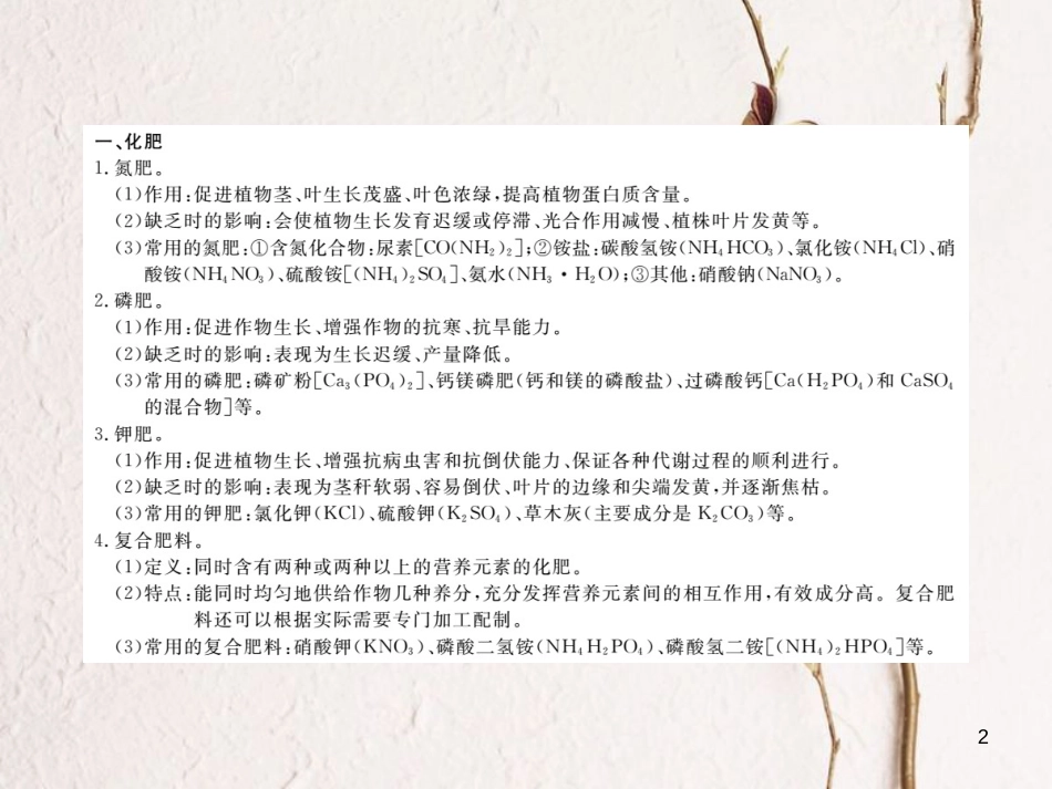 （通用）九年级化学下册 第11单元 盐 化肥 课题2 化学肥料（小册子）课件 （新版）新人教版_第2页