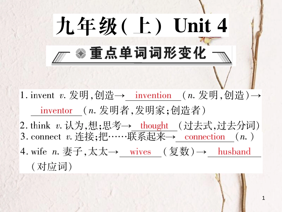 中考英语总复习 九上 Unit 4课件 仁爱版_第1页