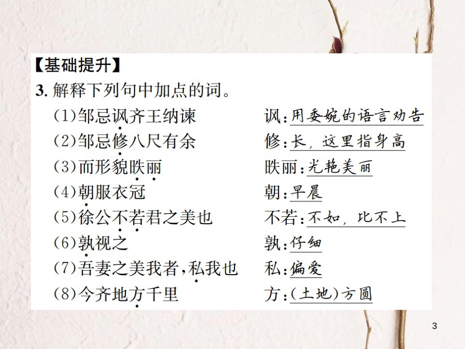 （遵义专版）八年级语文下册 第五单元 19 邹忌讽齐王纳谏课件 语文版_第3页