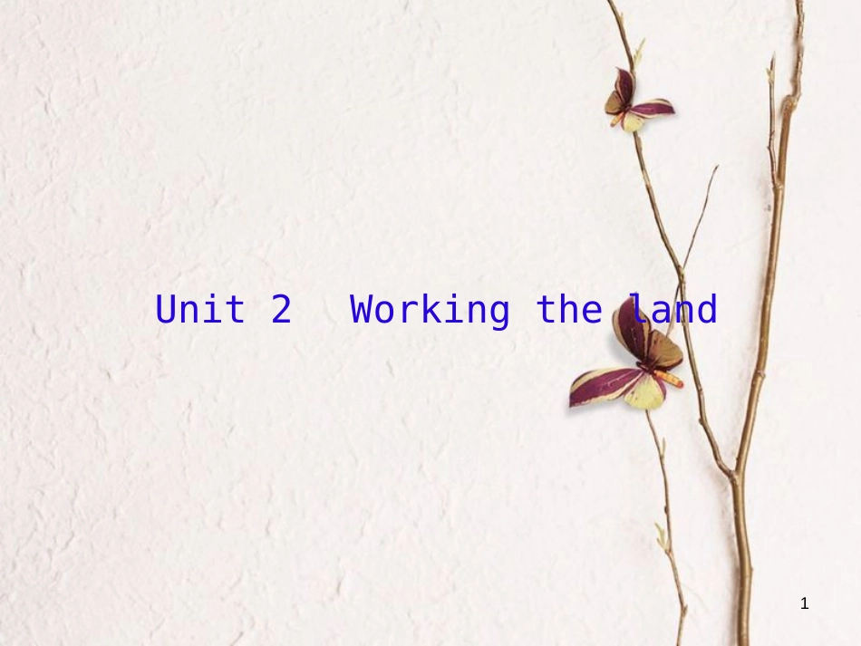 （新课标）高三英语一轮复习 Unit 2 Working the land课件 新人教版必修4_第1页
