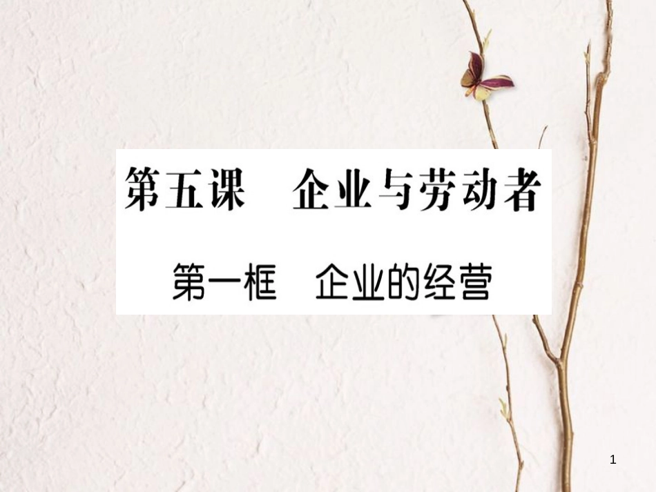 高中政治 第二单元 生产、劳动与经营 第五课 企业与劳动者 第一框 企业的经营课件 新人教版必修1_第1页