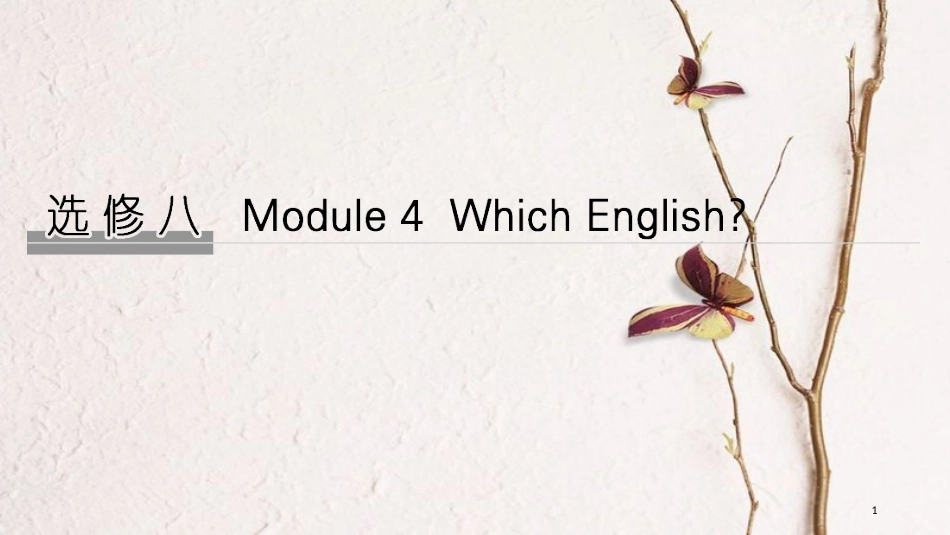 2019版高考英语大一轮复习 第一部分 Module 4 Which English课件 外研版选修8_第1页