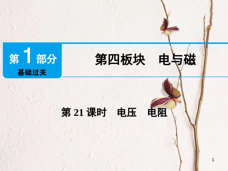 江西省2018届中考物理 第21课时 电压 电阻课件_第1页