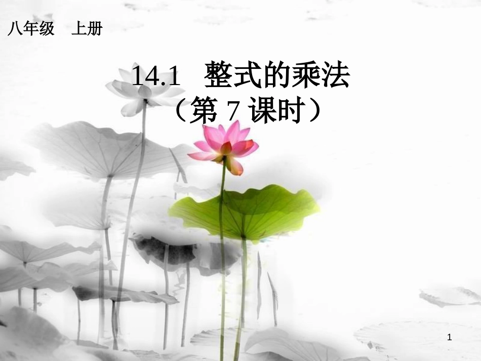 八年级数学上册 14.1 整式的乘法（7）课件 （新版）新人教版_第1页