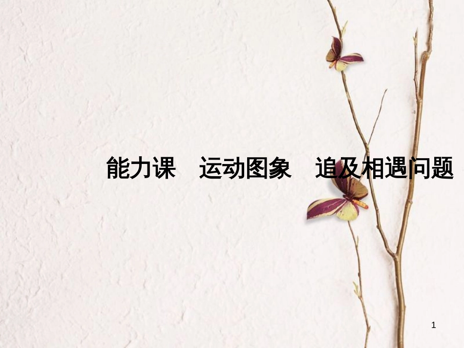 2019版高考物理总复习 第一章 运动的描述 匀变速直线运动的研究 能力课 运动图象 追及相遇问题课件(1)_第1页