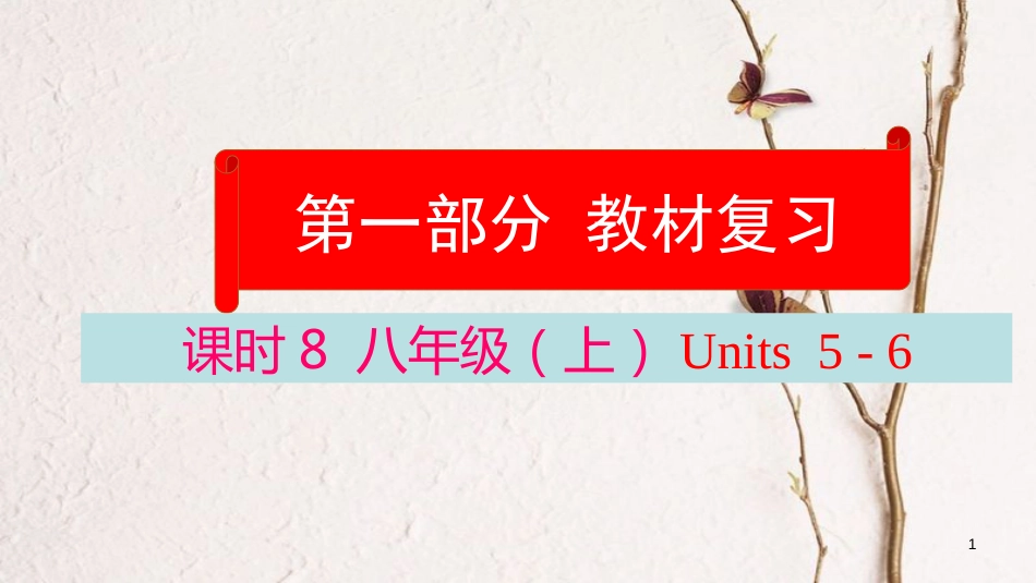 云南省中考英语学业水平精准复习方案 第一部分 教材复习 课时8 八上 Units 5-6课件_第1页