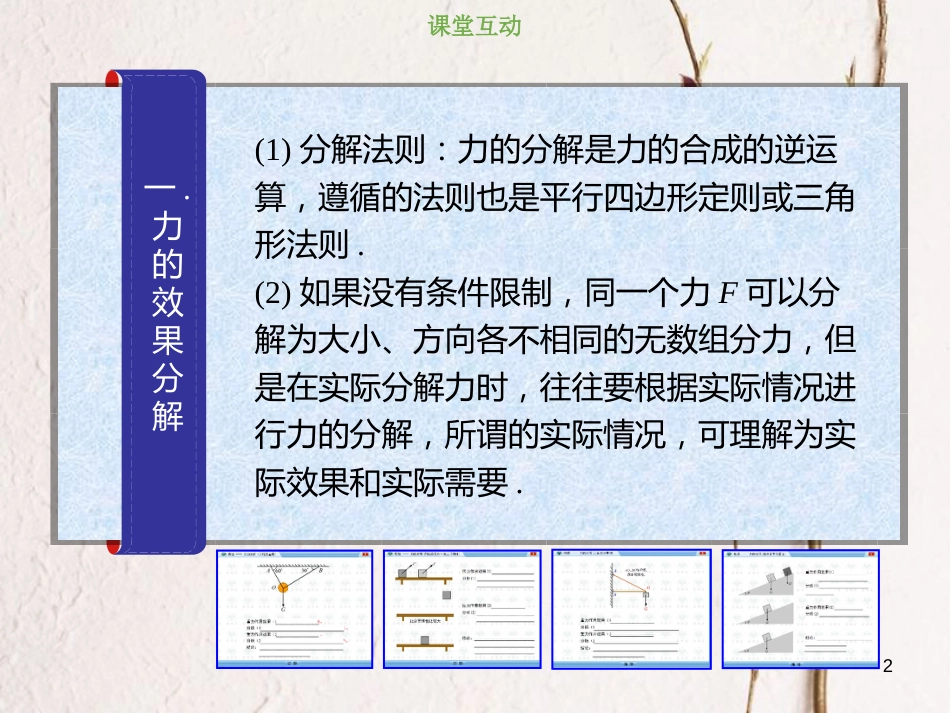 2019版高考物理总复习 第二章 相互作用 2-2-2 考点强化 力的分解课件(1)_第2页