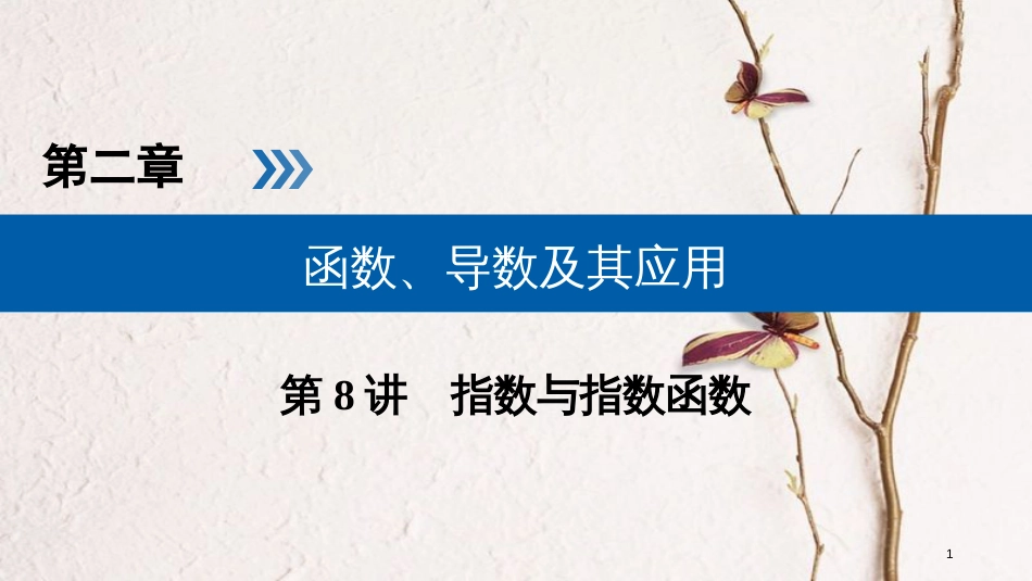 2019版高考数学一轮复习 第二章 函数、导数及其应用 第8讲 指数与指数函数精选课件 理(1)_第1页