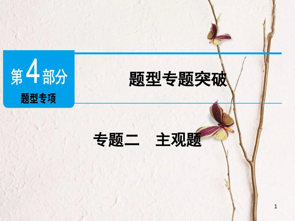 广东省年中考政治 第4部分 题型专项突破 专题二 主观题复习课件_第1页