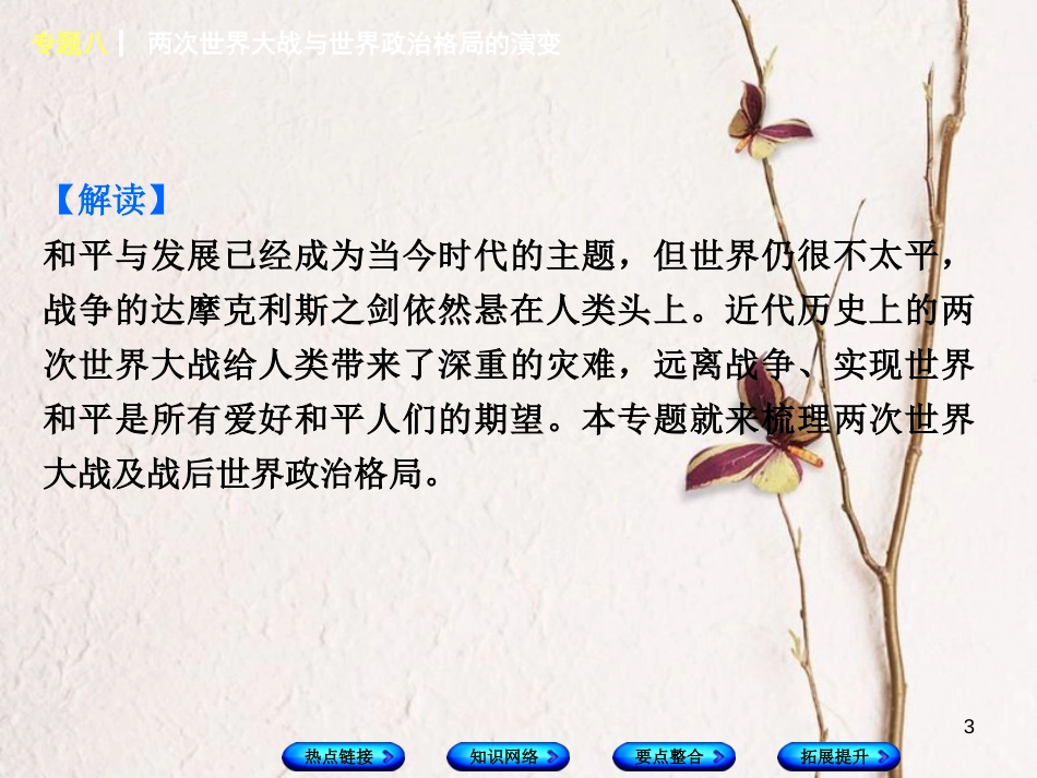 湖南省2018年中考历史复习 专题突破 专题八 两次世界大战与世界政治格局的演变课件_第3页