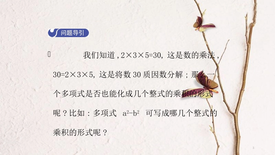 八年级数学下册 第四章 因式分解 4.1 因式分解导学课件 （新版）北师大版_第3页