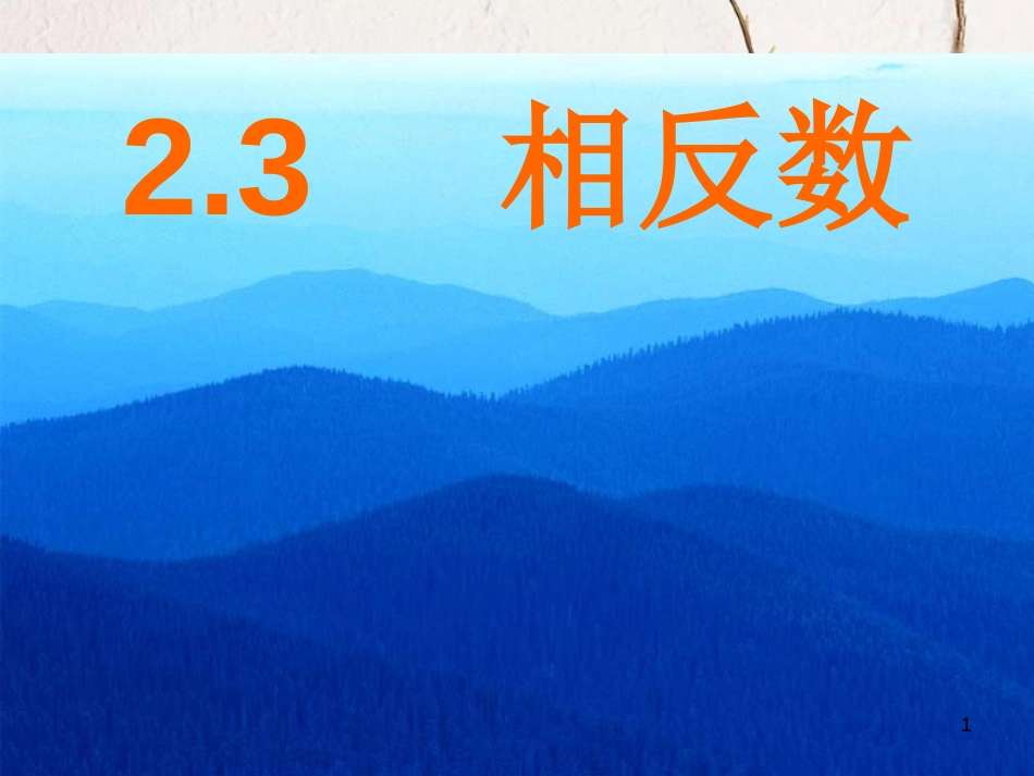 吉林省长春市榆树市七年级数学上册 2.3 相反数课件 （新版）华东师大版_第1页