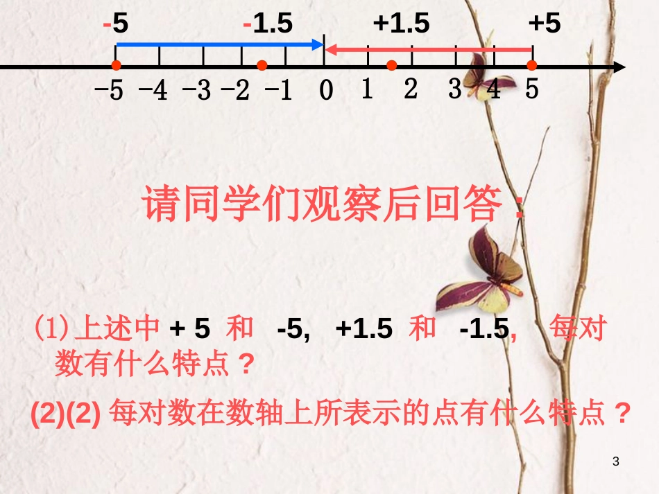 吉林省长春市榆树市七年级数学上册 2.3 相反数课件 （新版）华东师大版_第3页