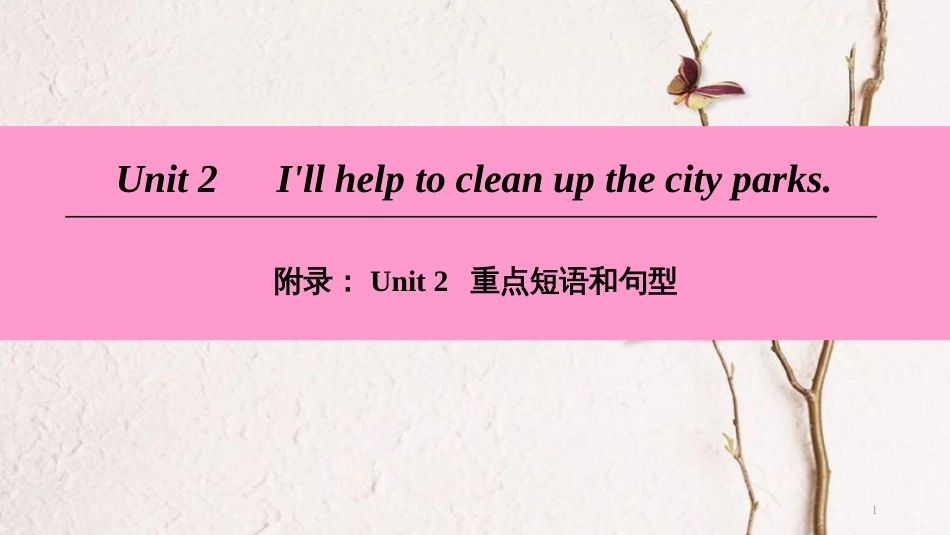 八年级英语下册 Unit 2 I’ll help to clean up the city parks重点短语和句型课件 （新版）人教新目标版_第1页