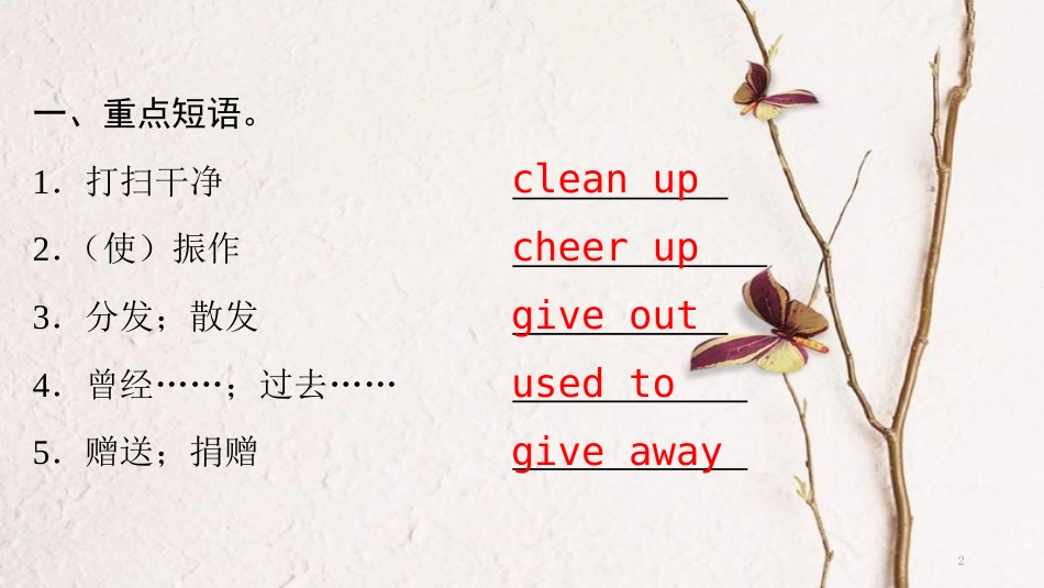 八年级英语下册 Unit 2 I’ll help to clean up the city parks重点短语和句型课件 （新版）人教新目标版_第2页