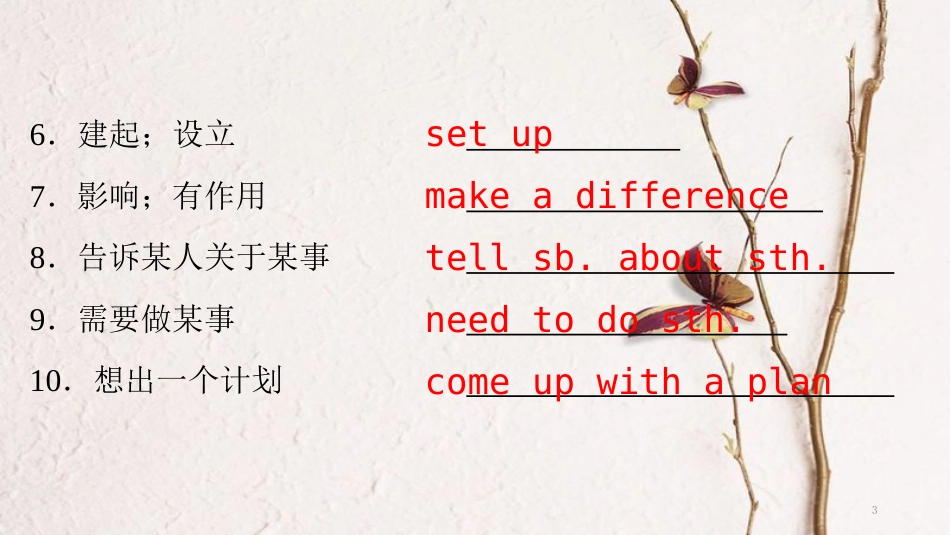 八年级英语下册 Unit 2 I’ll help to clean up the city parks重点短语和句型课件 （新版）人教新目标版_第3页