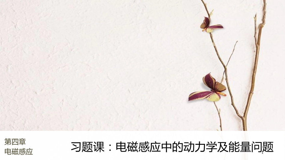 高中物理 第4章 电磁感应 习题课：电磁感应中的动力学及能量问题 同步备课课件 新人教版选修3-2_第1页