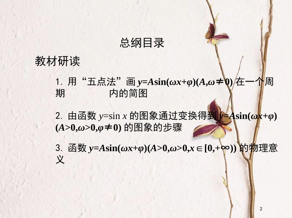 2019届高考数学一轮复习 第四章 三角函数、解三角形 第四节 函数y=Asin(ωx+φ)的图象及应用课件 文_第2页